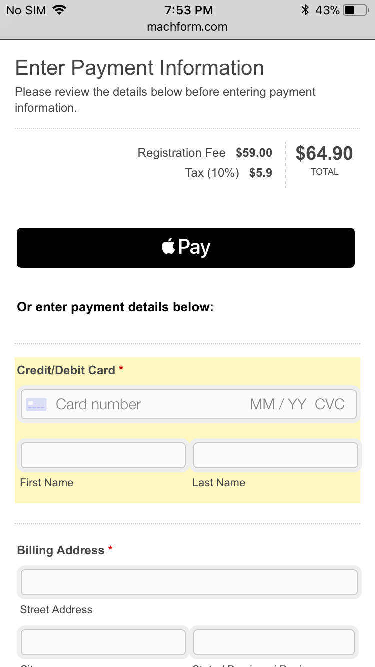 Apple Pay - MachForm